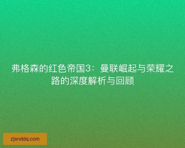 弗格森的红色帝国3：曼联崛起与荣耀之路的深度解析与回顾