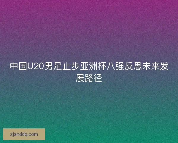 中国U20男足止步亚洲杯八强反思未来发展路径