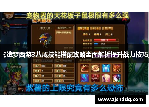 《造梦西游3八戒技能搭配攻略全面解析提升战力技巧》